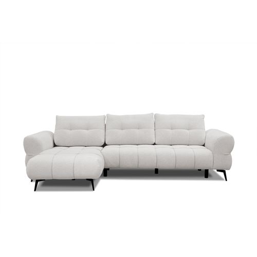 Canapé D'angle 4 Places Salvini, Tissu Ecru