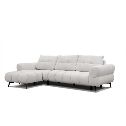 Canapé D'angle 4 Places Salvini, Tissu Ecru