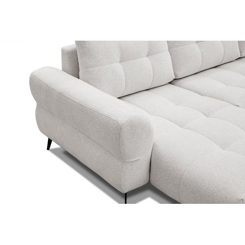 Canapé D'angle 4 Places Salvini, Tissu Ecru
