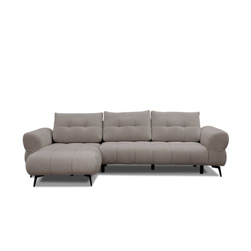 Canapé D'angle 4 Places Salvini, Tissu Beige Foncé