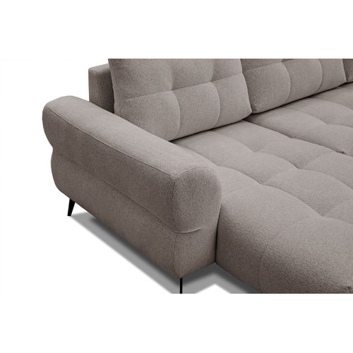 Canapé D'angle 4 Places Salvini, Tissu Beige Foncé