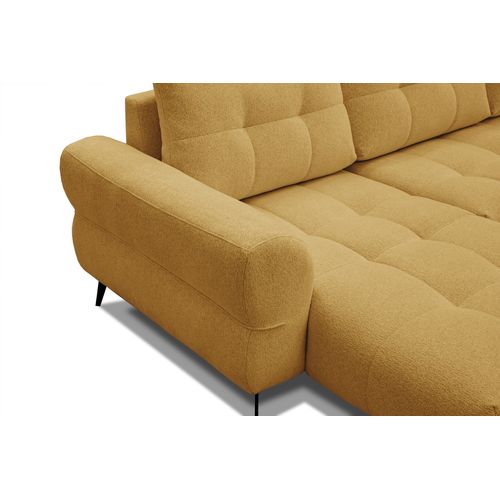 Canapé D'angle 4 Places Salvini, Tissu Miel
