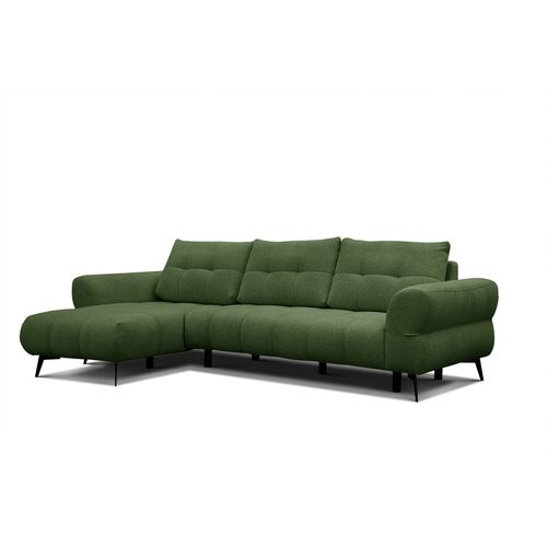 Canapé D'angle 4 Places Salvini, Tissu Vert
