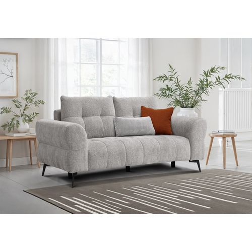 Canapé 2,5 Places Salvini, Tissu Gris Chaud