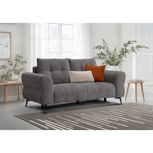 Canapé 2,5 Places Salvini, Tissu Gris Foncé