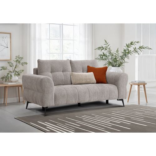 Canapé 2,5 Places Salvini, Tissu Beige  Foncé