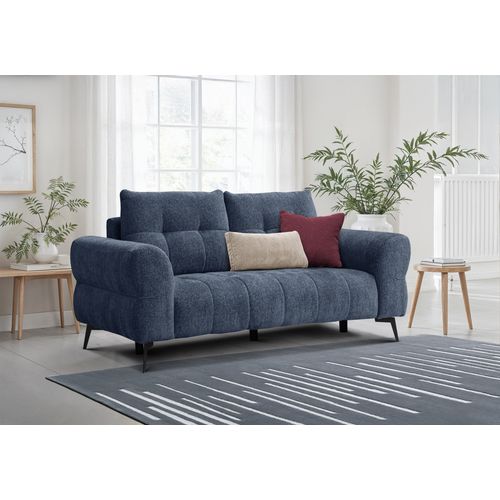 Canapé 2,5 Places Salvini, Tissu Bleu Marine