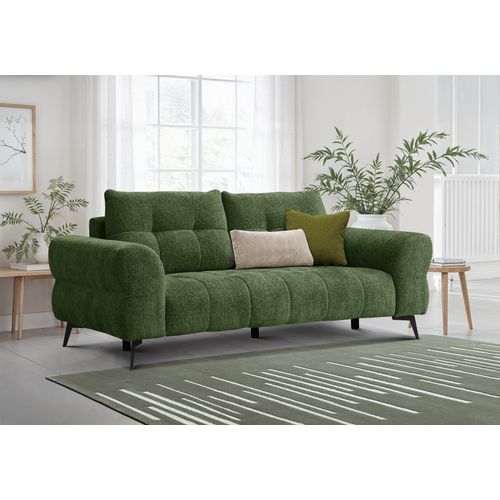 Canapé 3 Places Salvini, Tissu Vert