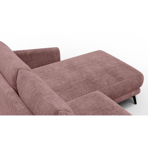 Canapé D'angle Droit 3 Places Vilt, Tissu Rose