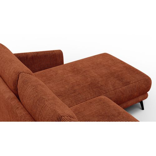 Canapé D'angle Droit 3 Places Vilt, Tissu Orange