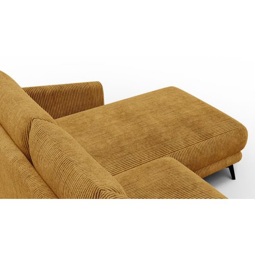 Canapé D'angle Droit 3 Places Vilt, Tissu Jaune Foncé