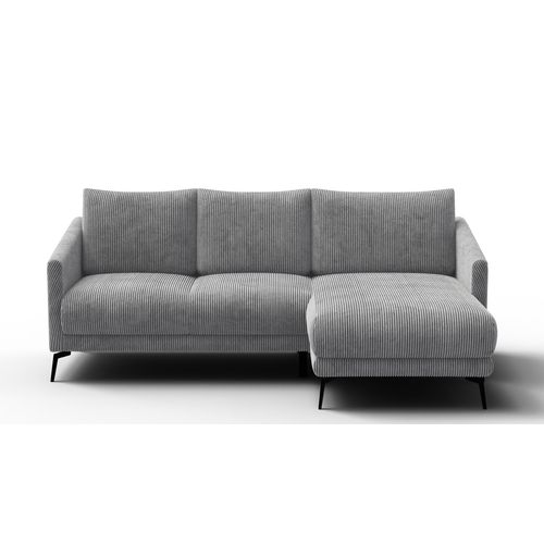 Canapé D'angle Droit 3 Places Vilt, Tissu Gris Clair