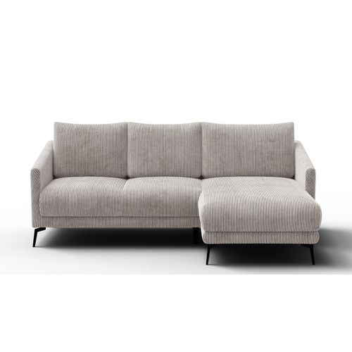 Canapé D'angle Droit 3 Places Vilt, Tissu Blanc