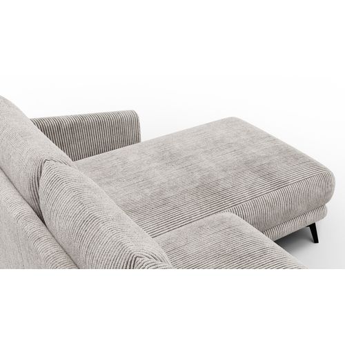 Canapé D'angle Droit 3 Places Vilt, Tissu Blanc