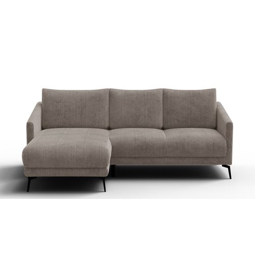 Canapé D'angle Gauche 3 Places Vilt, Tissu Taupe