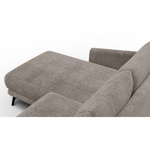 Canapé D'angle Gauche 3 Places Vilt, Tissu Taupe