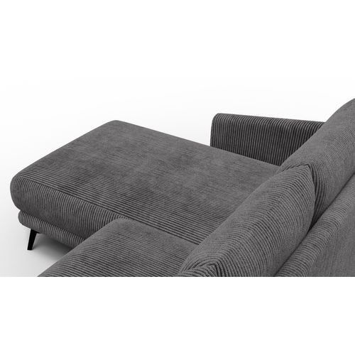 Canapé D'angle Gauche 3 Places Vilt, Tissu Gris Foncé