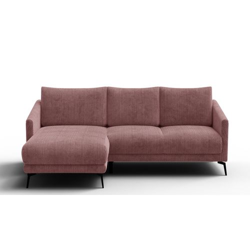 Canapé D'angle Gauche 3 Places Vilt, Tissu Rose