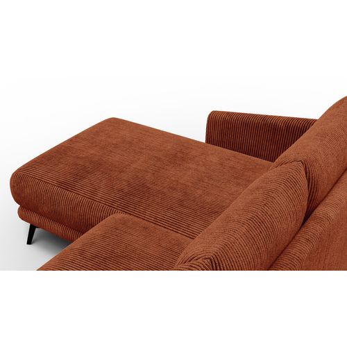 Canapé D'angle Gauche 3 Places Vilt, Tissu Orange