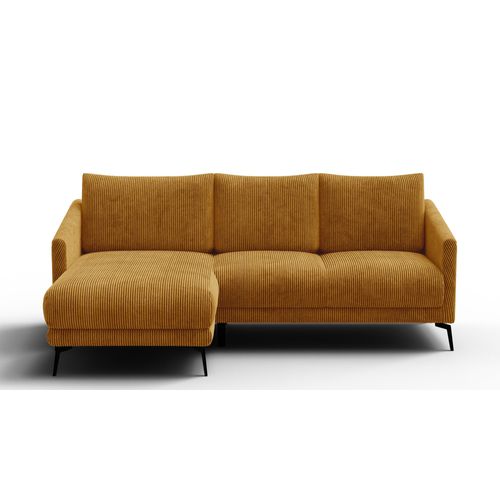 Canapé D'angle Gauche 3 Places Vilt, Tissu Jaune Foncé