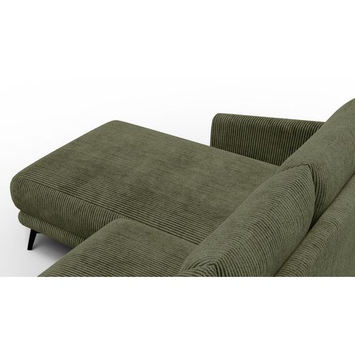 Canapé D'angle Gauche 3 Places Vilt, Tissu Olive