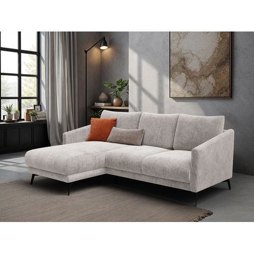 Canapé D'angle Gauche 3 Places Vilt, Tissu Blanc