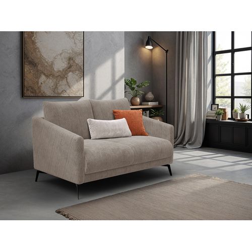 Canapé 2 Places Vilt, Tissu Taupe