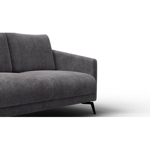 Canapé 2 Places Vilt, Tissu Gris Foncé