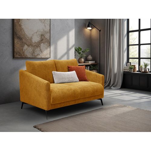 Canapé 2 Places Vilt, Tissu Jaune Foncé