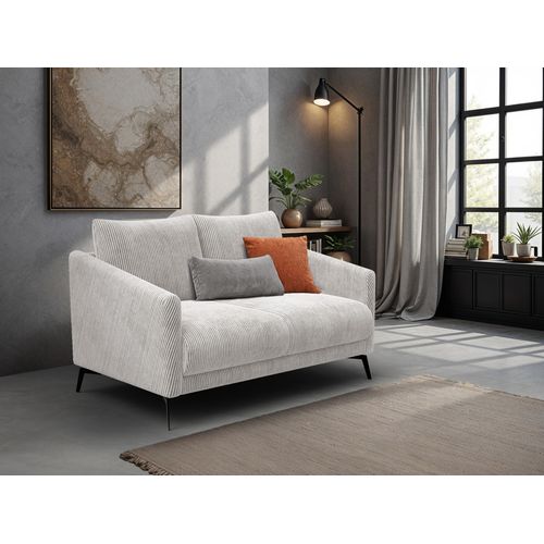 Canapé 2 Places Vilt, Tissu Blanc