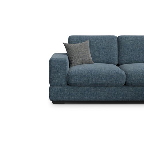 Canapé D'angle Droit 4 Places Otto, Tissu Bleu Marine