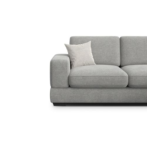 Canapé D'angle Droit 4 Places Otto, Tissu Gris