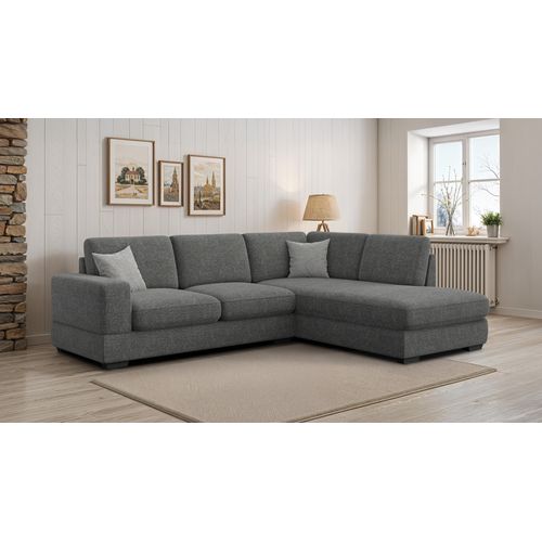 Canapé D'angle Droit 5 Places Otto, Tissu Anthracite