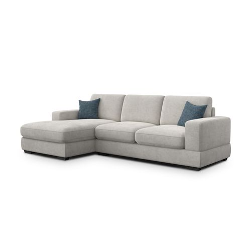 Canapé D'angle Gauche 4 Places Otto, Tissu Crème