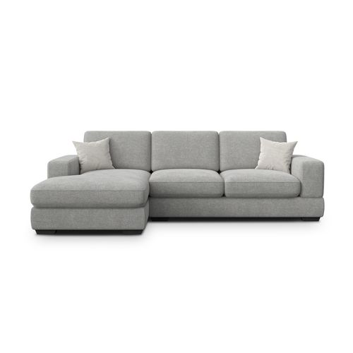 Canapé D'angle Gauche 4 Places Otto, Tissu Gris