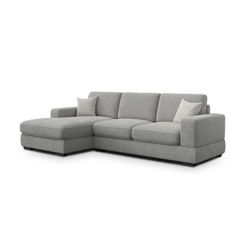 Canapé D'angle Gauche 4 Places Otto, Tissu Gris