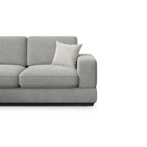 Canapé D'angle Gauche 4 Places Otto, Tissu Gris