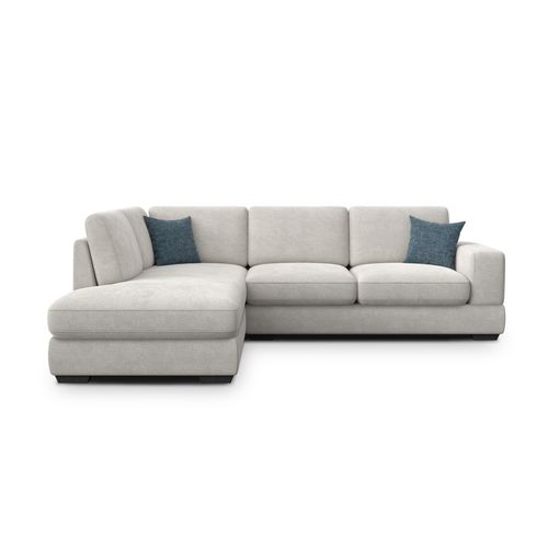 Canapé D'angle Gauche 5 Places Otto, Tissu Crème