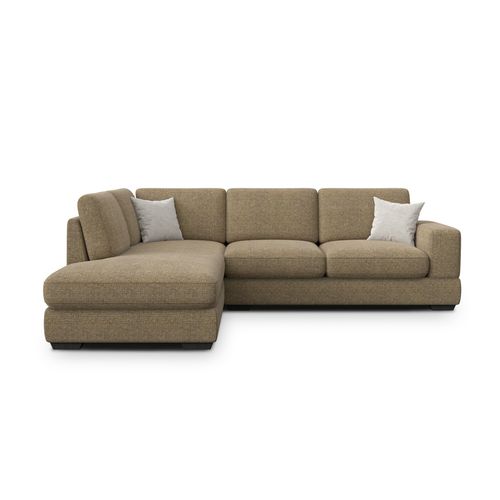 Canapé D'angle Gauche 5 Places Otto, Tissu Taupe