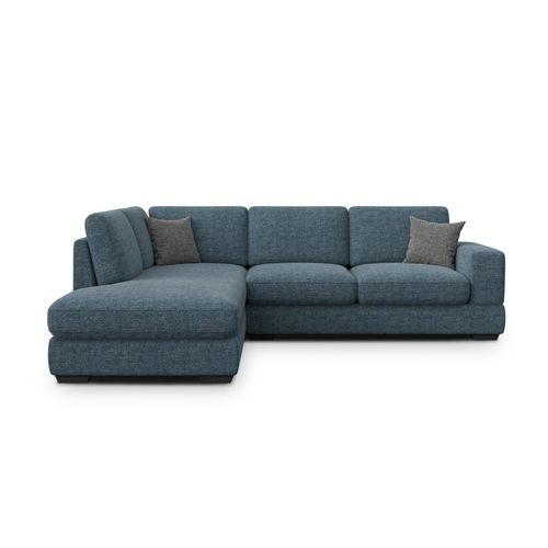 Canapé D'angle Gauche 5 Places Otto, Tissu Bleu Marine
