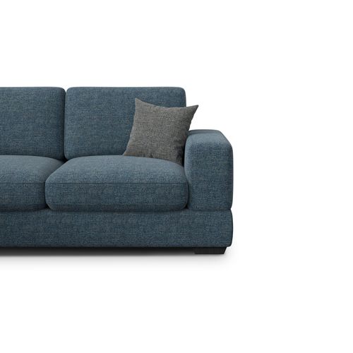 Canapé D'angle Gauche 5 Places Otto, Tissu Bleu Marine