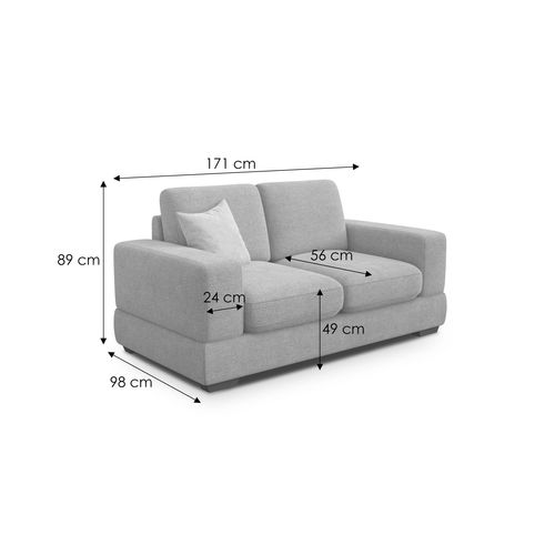 Canapé 2 Places Otto, Tissu Crème