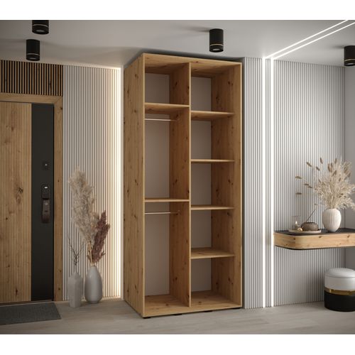 Armoire Lanko 1 à Portes Coulissantes 235,2/120/60 2 Portes (artisan/blanc)