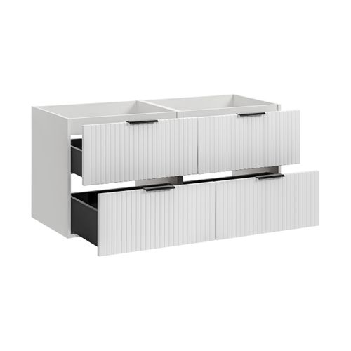 Meuble De Salle De Bain Suspendu Sous Double Vasque Adel Blanc 120 Cm