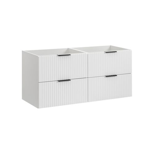 Meuble De Salle De Bain Suspendu Sous Double Vasque Adel Blanc 120 Cm