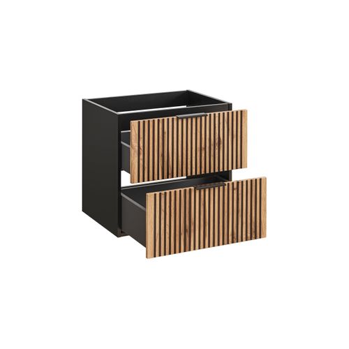 Meuble Sous Vasque à Suspendre Xilonoir Chêne 60 Cm