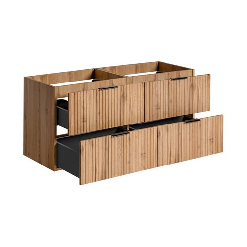 Meuble De Salle De Bain Suspendu Sous Double Vasque Adel Chêne 120 Cm