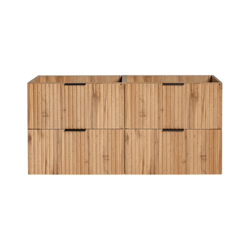 Meuble De Salle De Bain Suspendu Sous Double Vasque Adel Chêne 120 Cm