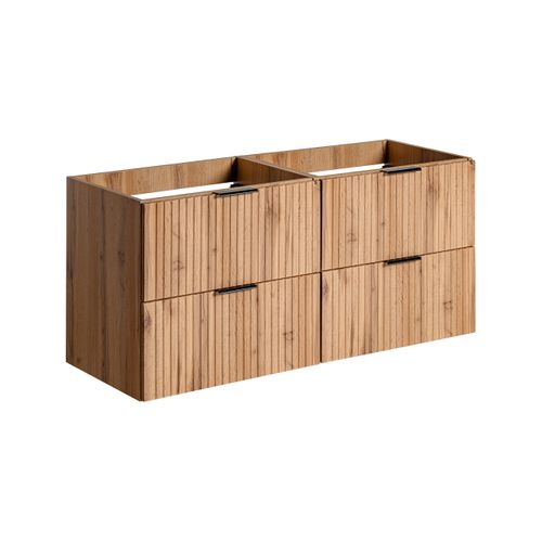 Meuble De Salle De Bain Suspendu Sous Double Vasque Adel Chêne 120 Cm