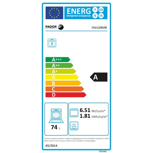 Cuisinière à Gaz 74l 4 Feux catalyse Inox - Facg2002b
